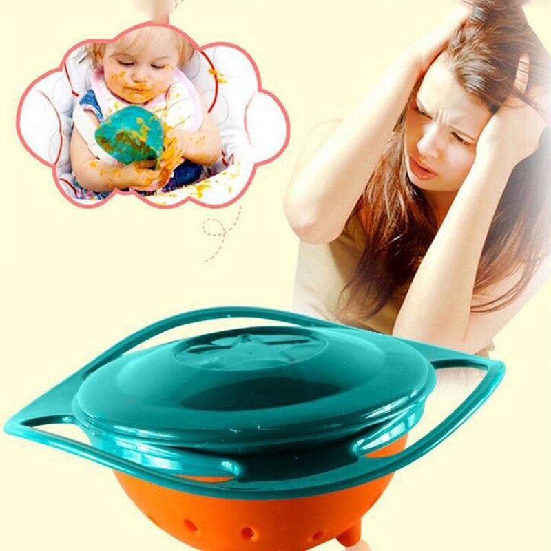 Universal Gyro Bowl 360 Rotate Spill-Proof Baby Feeding Dish Gyro Bowl Tableware